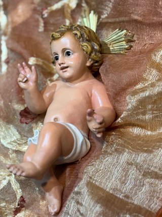 Niño Jesús de Olot  21 cm peseble antiguo