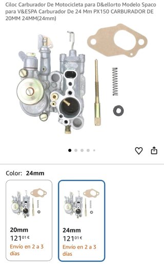 Carburador Spaco 24mm para Vespa PX150