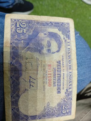Billete de 25 Pesetas de 1954