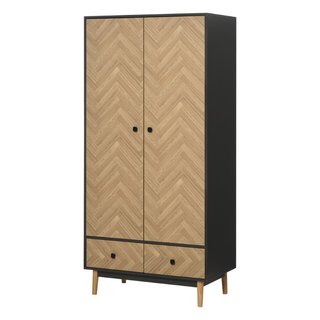 Armario de 2 Puertas de Madera con 4 Estantes, 2 C