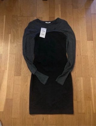 Vestido Zara bicolor con etiqueta