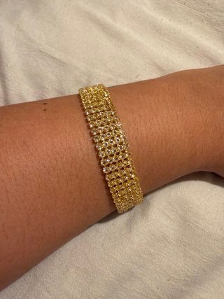 Pulsera Dorada de Malla con Circonitas