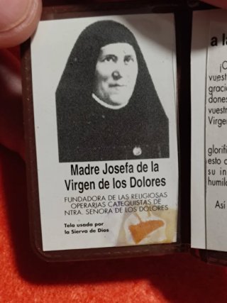 Reliquia ex indumentis Madre Josefa de la Virgen