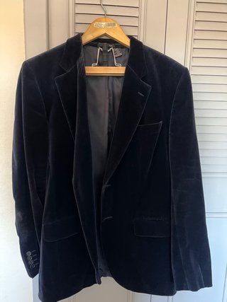 Chaqueta de Terciopelo Azul Marino Zara