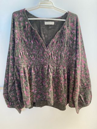 Camiseta Manga Larga Lucky Brand Flores
