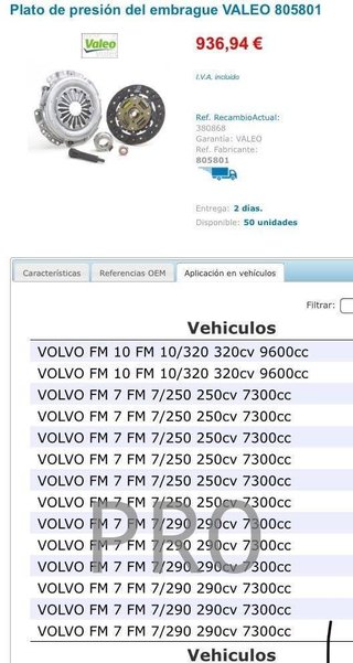 Kit embrague camión Volvo fm nuevo