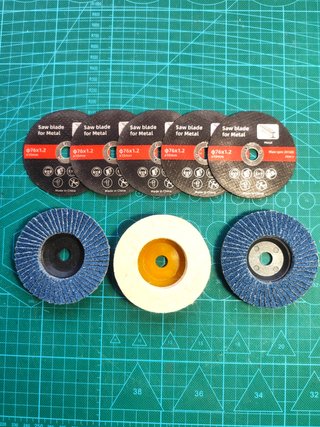 Discos 75mm: 5 corte + 2 flap + 1 pulir. NUEVOS
