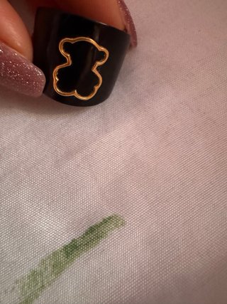 Anillo Tous Negro y oro