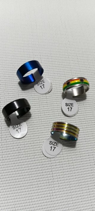 Lote 4 Anillos de Acero Inoxidable.