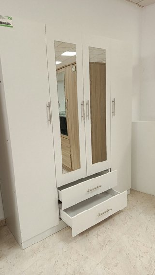 Armario de Dormitorio 4 Puertas con Espejo