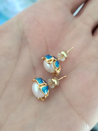 Pendientes de Flor con Perla