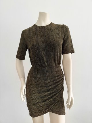 Vestido lúrex Mango XS