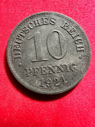 Moneda 🇩🇪 Alemania 10 Pfennig 1921 República Weimar