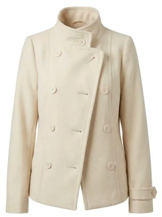 Chaquetón corto de paño beige Lefties