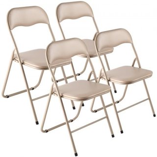 4 Pack plegable Sillas, Foldable Cuero Sillas con