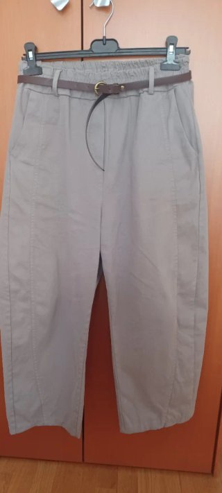 Pantalón Barrel Beige Talla 38