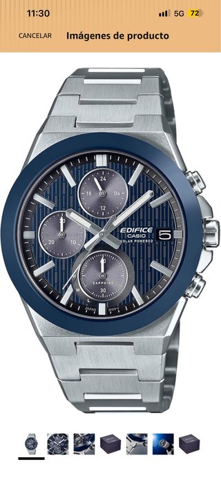 Reloj Casio Edifice Cronógrafo Solar azul ZAFIRO