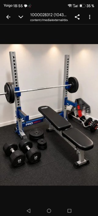Press de banca Pro Fitness con pesas
