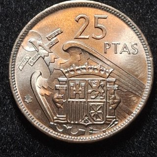 FRANCO Moneda 25 Pesetas 1957 Estrella 73