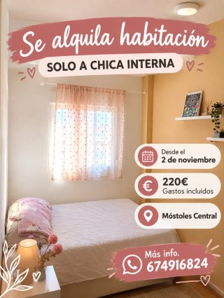 Alquiler habitación chica que trabaje de interna
