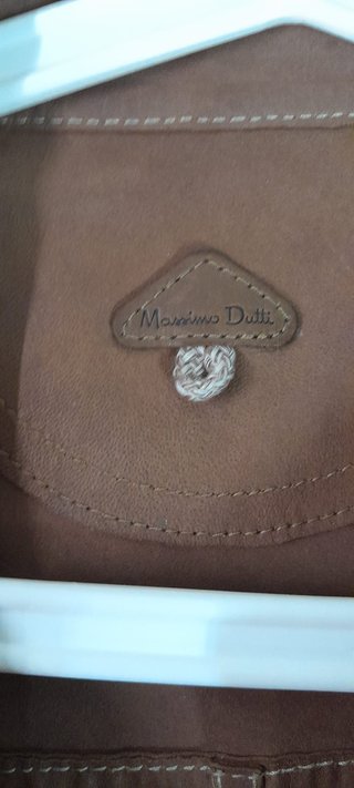 Cazadora de piel beige Massimo Dutti