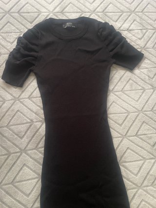 Vestido Ajustado Negro Bershka Talla S