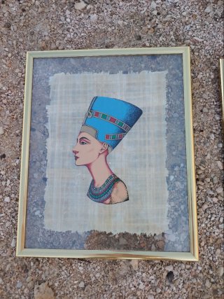 Papiro Egipcio de Nefertiti Enmarcado