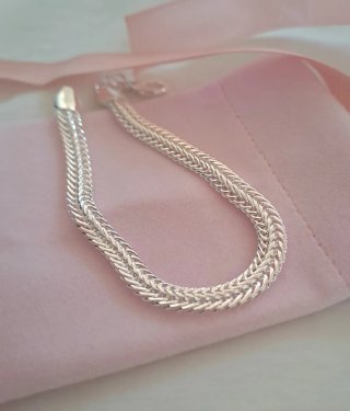 Pulsera de Plata con cadena de serpiente 18cm.