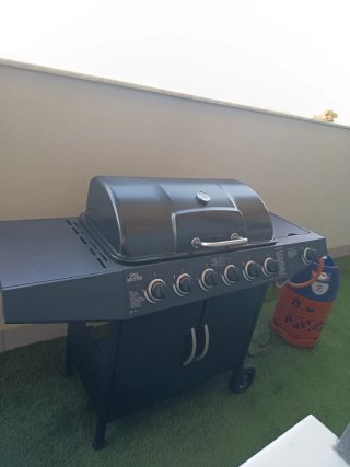 Barbacoa a gas Grill Meister 6 fuochi con griglia laterale