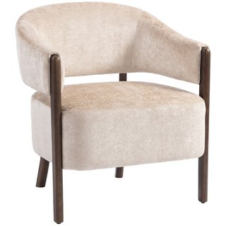 Sillón de dormitorio tapizado en chenilla con estr