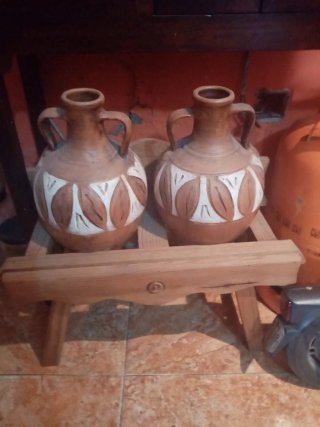 Set de 2 Vasijas Decorativas de Terracota