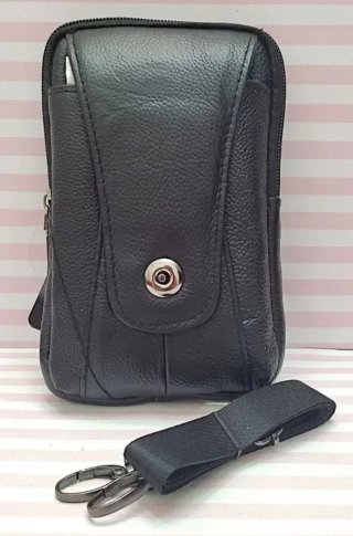 OFERTA. BOLSO PIEL MULTIUSOS MOVIL. RIÑONERA NEGRA