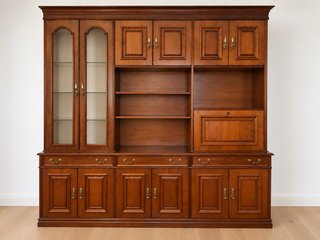 mueble de salón con vitrina