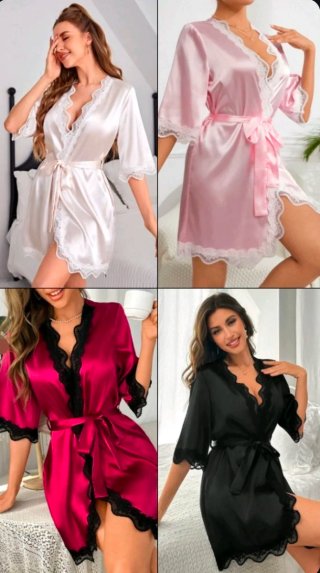 Bata de Lencería con Encaje