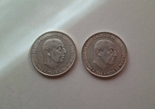 2 Monedas de Plata 100 Pesetas Franco 1966 *67