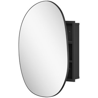 Espejo de baño contenedor, metal y aluminio, negro