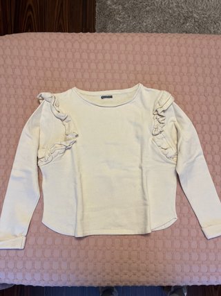 Sudadera Beige con Volantes