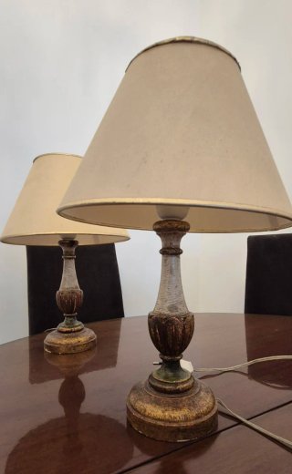 Set de 2 Lámparas de Mesa Clásicas. 37 cms alto