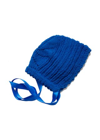 Capota gorro de lana azulón para bebé 1 a 2 años