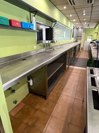 Encimera Industrial Inox 9,25m con Frigoríficos