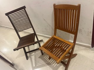 Set de 2 Sillas de Jardín de Madera