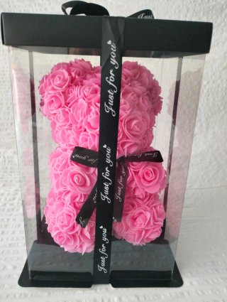 Oso de Rosas de Foam Rosa