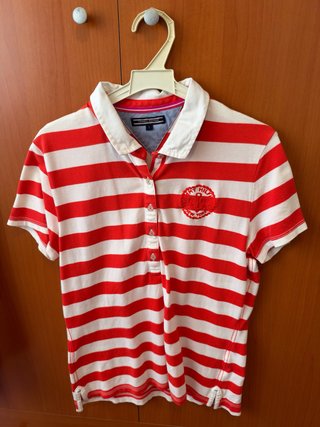 Polo Tommy Hilfiger Rayas Rojo y Blanco