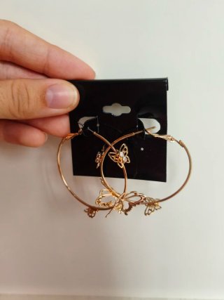 Pendientes de Aros con Mariposas