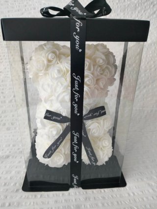 Oso de Rosas Blancas de Foam