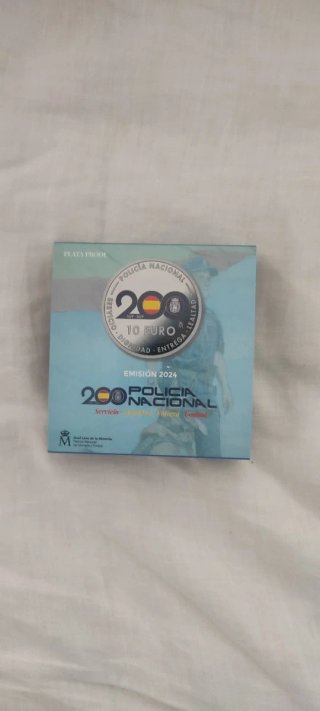 Moneda Plata 10€ Bicentenario Policía Nacional
