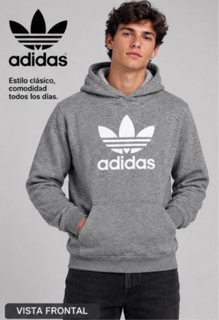Sudadera adidas Gris con Capucha