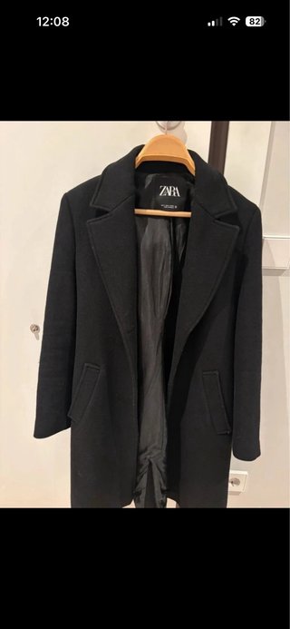 Abrigo Negro Zara Talla M