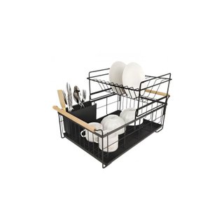 Escurridor platos 2 niveles metal 44x32x22