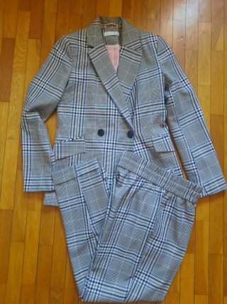 Traje de chaqueta mujer estampado cuadros